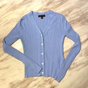 Soft Banana Republic baby blue cardigan.